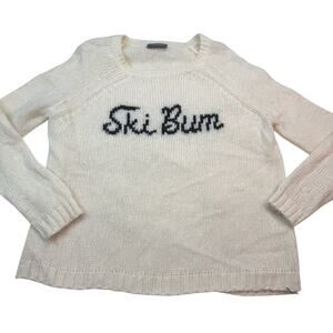 Wooden Ships "Ski Bum" Sweater Ivory Size M/L Mohair Wool Blend Cozycore